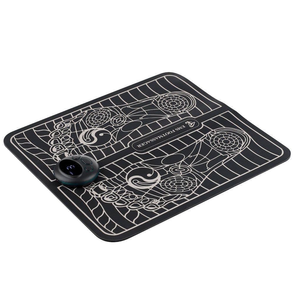 Covoras de Masaj pentru Picioare, EMS, 4 Niveluri de Intensitate, Incarcare USB, Ecran LED, Telecomanda Inclusa, Negru-4