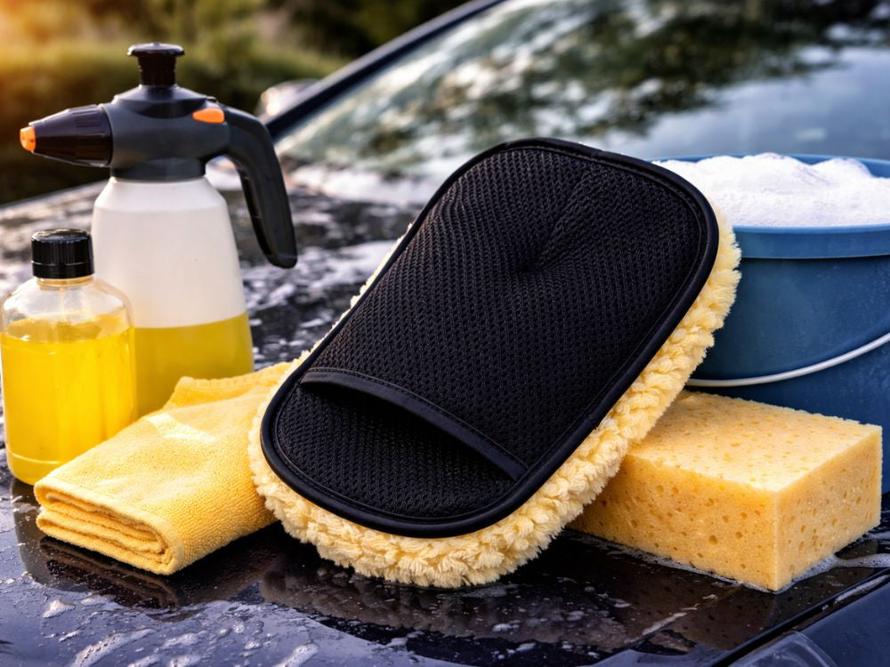 OFERTA 1+1 Mănușă Microfibră pentru Spălare Auto – Curățare Delicată pentru Caroserie, Jante și Geamuri