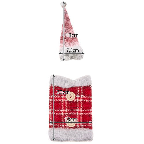 Husa Decorativă de Craciun pentru Sticle și Căciuliță