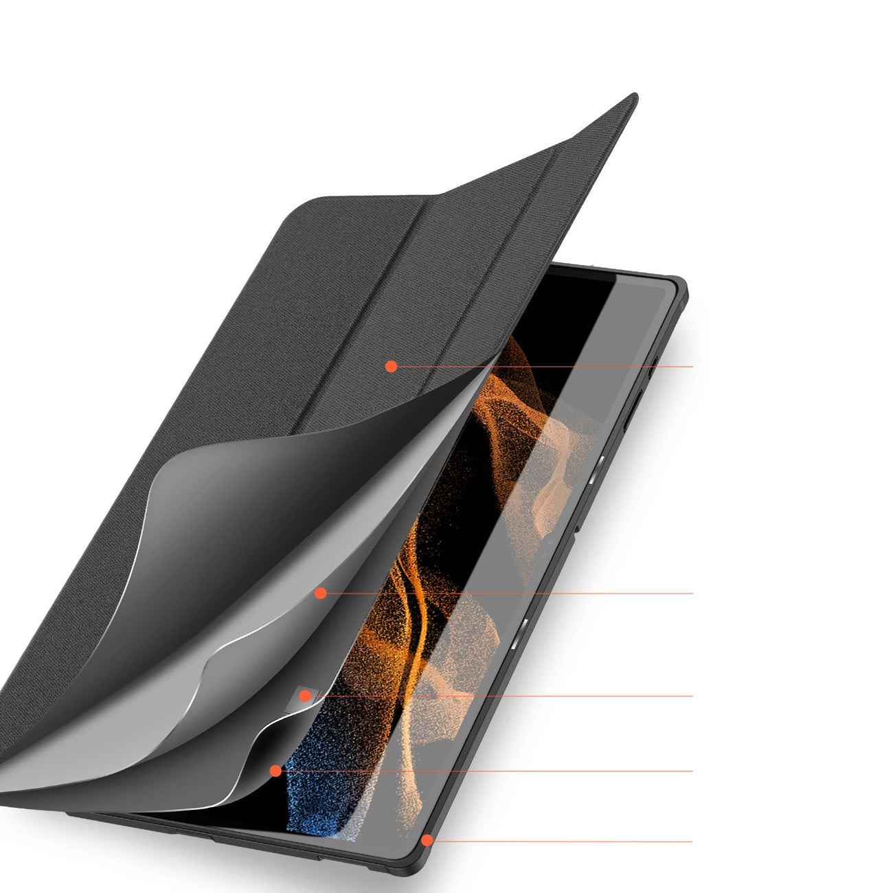 Husă Dux Ducis Domo pentru Samsung Galaxy Tab S8 / S9 Ultra – Negru