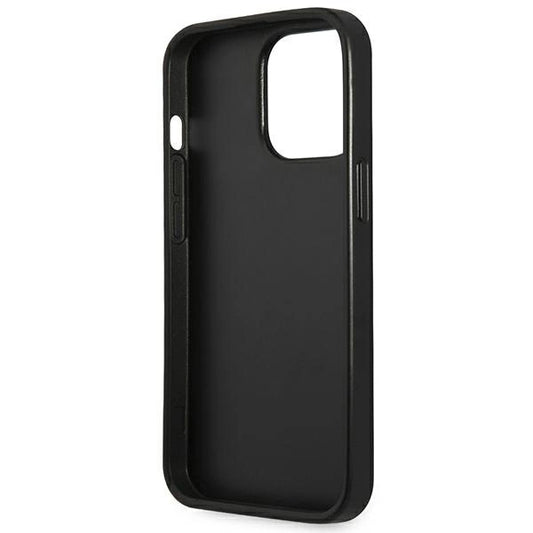 Husă Guess Saffiano Triangle Logo pentru iPhone 14 Pro Max - Negru