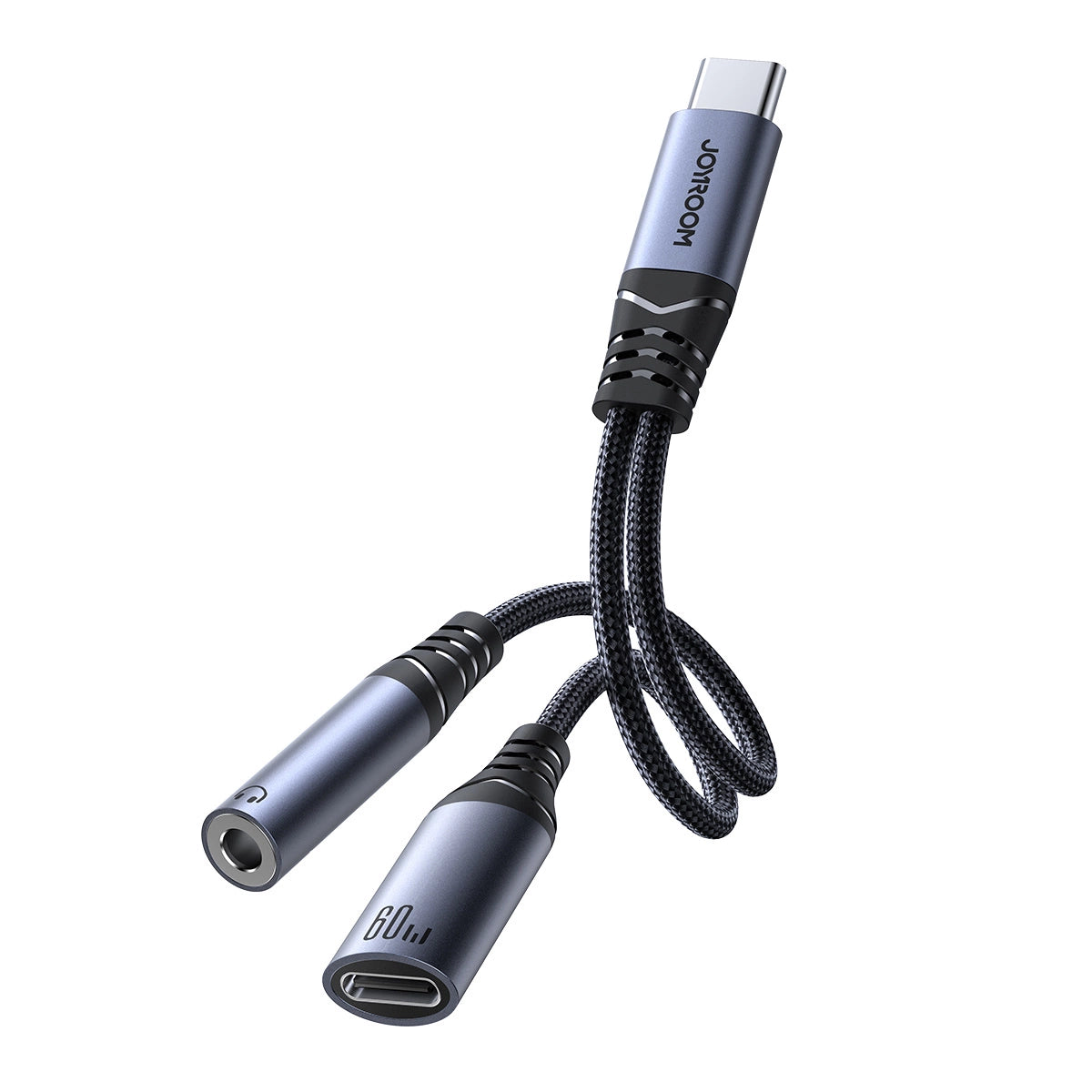 Adaptor Joyroom SY-C02 2în1 DAC – USB-C la USB-C + Jack 3.5 mm – Negru