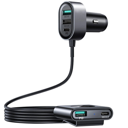 Încărcător auto Joyroom JR-CL05 – 2x PD, 2x QC 3.0, 72W, 1.5 m – Negru