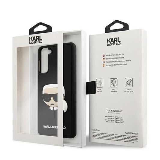 Husă Karl Lagerfeld 3D Rubber Karl’s Head pentru Samsung Galaxy S21 Plus – Negru