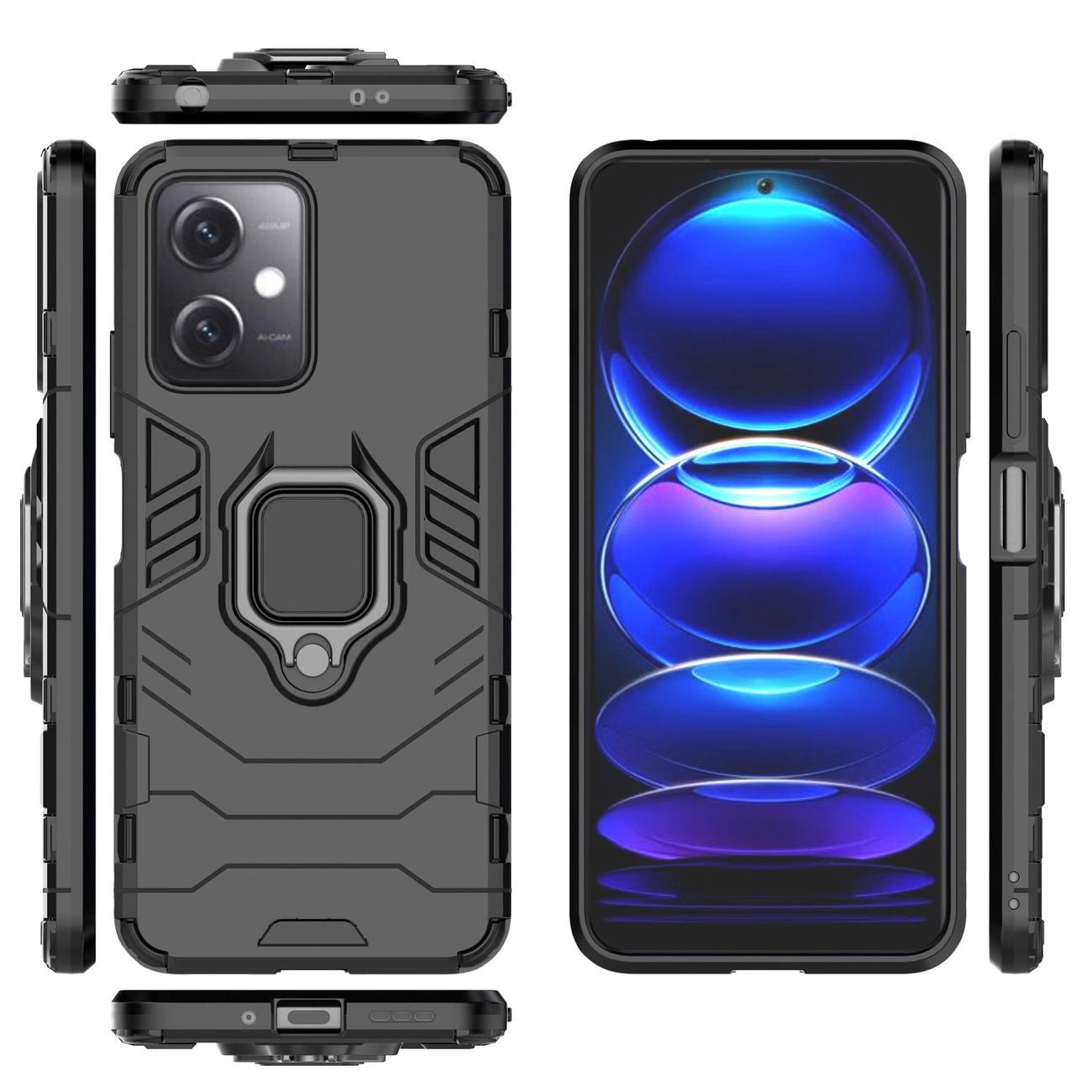 Husă Ring Armor pentru Xiaomi Redmi Note 12 5G / POCO X5 5G – Negru