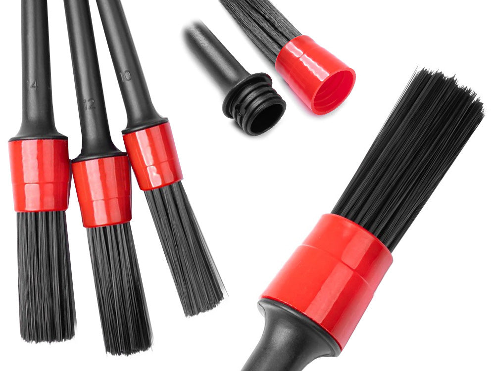 Set Premium 26 Piese Detailing Auto, curatare masina Interior-exterior, 5 pensule detaliu, burete aplicator, laveta microfibra, perii aer conditionat, perii de zimtate, manusa microfibra fata-verso