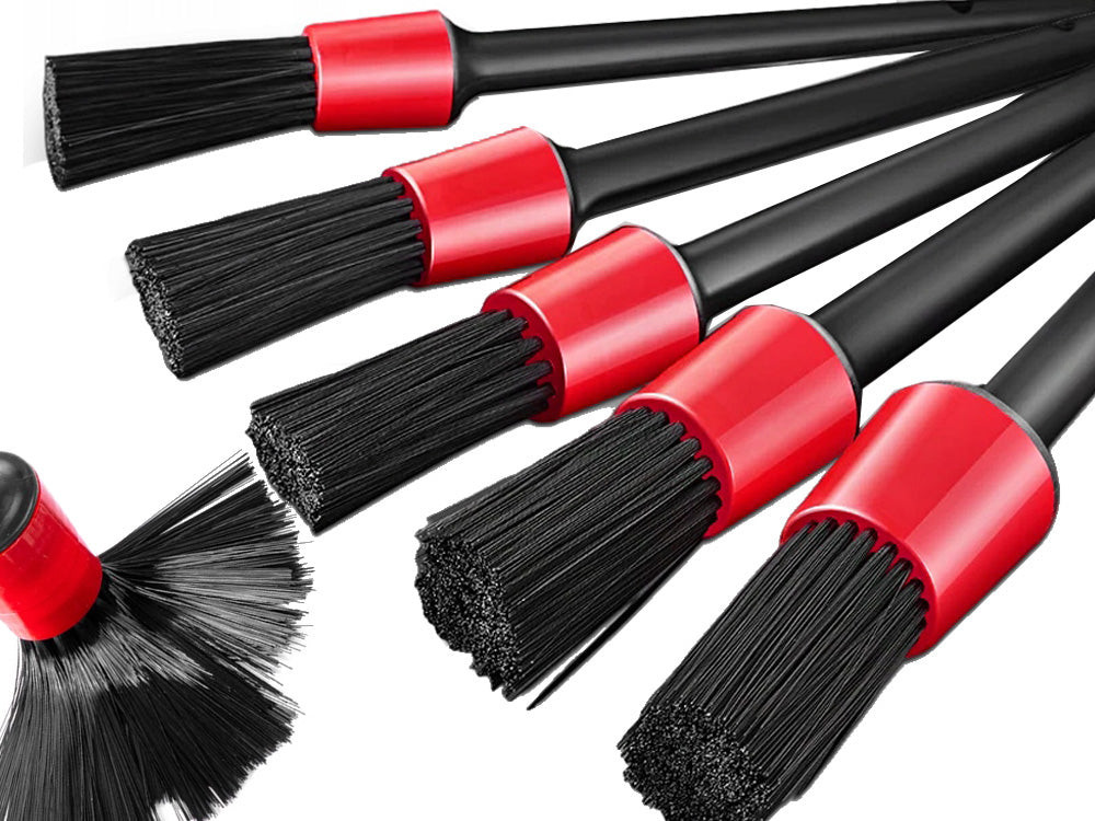 Set Premium 26 Piese Detailing Auto, curatare masina Interior-exterior, 5 pensule detaliu, burete aplicator, laveta microfibra, perii aer conditionat, perii de zimtate, manusa microfibra fata-verso