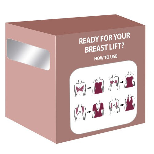 Banda adezivă confortabilă pentru sân pe decolteu,culoare bej,5 metri lungime,include 10 buc plasturi pentru mamelon