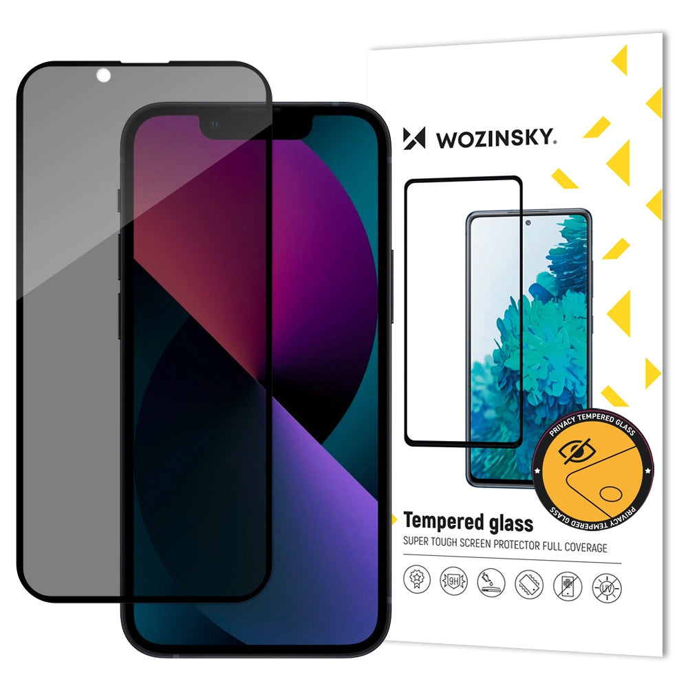 Folie sticlă Wozinsky Privacy pentru iPhone 14 / 13 / 13 Pro – cu filtru anti-spy
