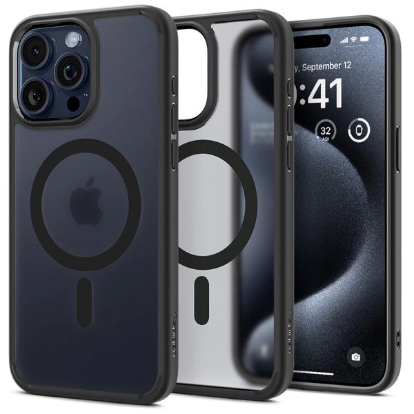 Husa Spigen Ultra Hybrid Mag Case cu MagSafe pentru iPhone 15 Pro - Clear Black