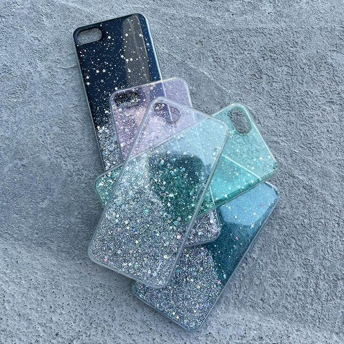 Husă de protecție Wozinsky cu sclipici pentru Xiaomi Note 10 4G – Transparentă