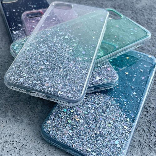 Husă de protecție Wozinsky cu sclipici pentru Xiaomi Note 10 4G – Transparentă