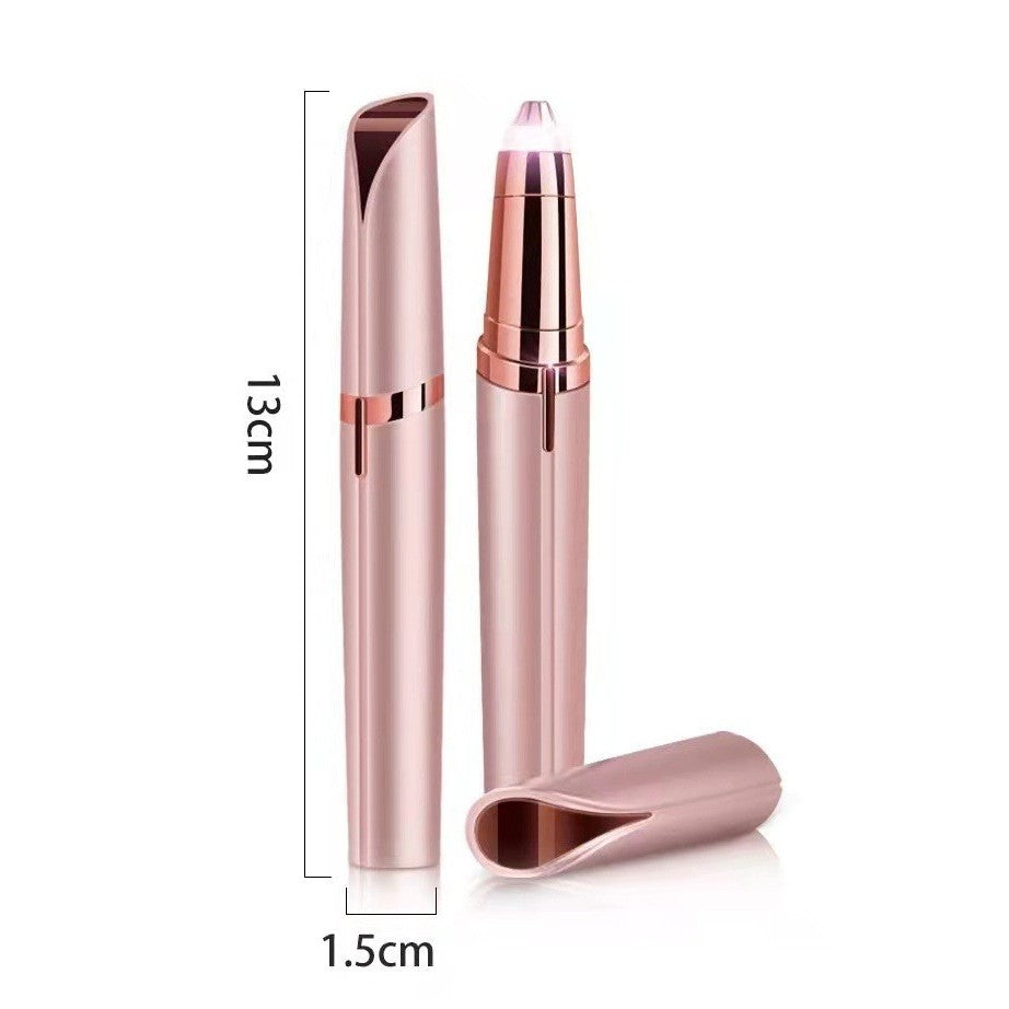 Epilator de Sprancene, Flippy, Aparat de Tuns Facial sub Forma de Creion, Portabil, Alimentare cu Baterii, 13x1.5cm, Roz-9