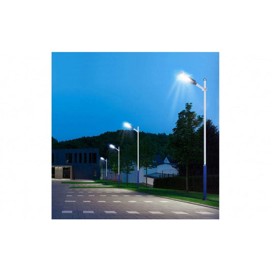 Lampa solara stradala Flippy, cu telecomanda, senzor de miscare si lumina, suport prindere, 240 LED-uri, IP65, ABS, 12AH, 250W, temperatura culoare 6500K, 70x18.8x5 cm, autonomie 10-12 ore, negru-1