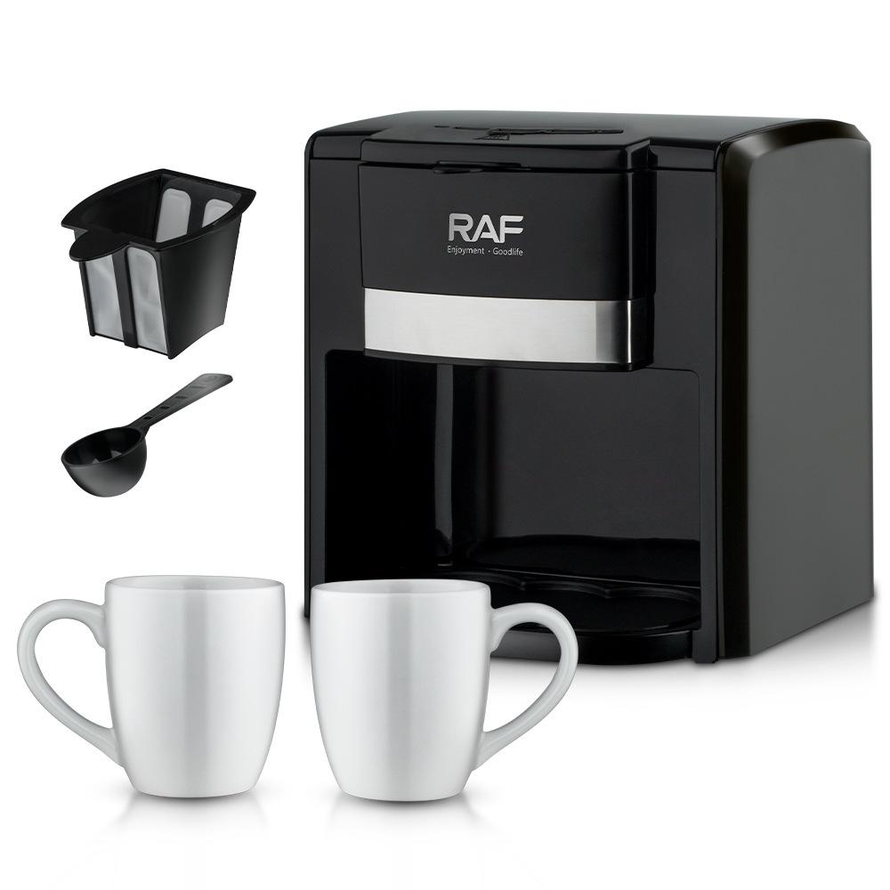Aparat de Cafea RAF 650W cu 2 Cani Ceramice și Lingură de Măsurare Incluse, 420ml
