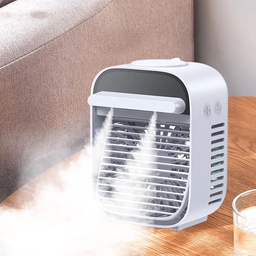 AC Cooler auto Ventilator portabil Arctic Air/ Răcitor de aer, 3 trepte viteză, 10W, Umidificare, alb-albastru