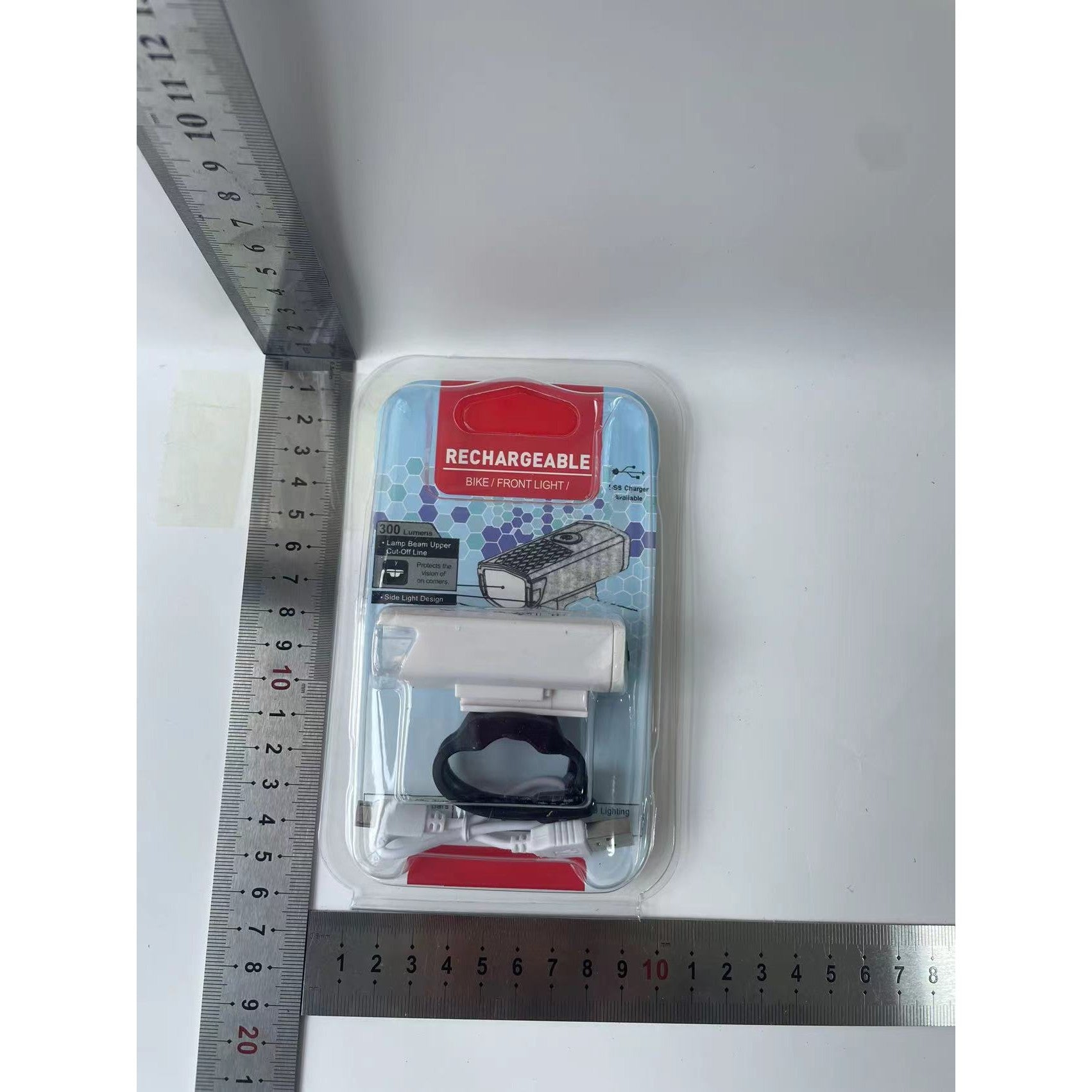 Far cu LED proiector pentru bicicleta\trotineta, Flippy, reincarcabil, cablu USB inclus, 3 moduri de lumina, IPX4, Alb, 6.5x2.9x2.3 cm-8