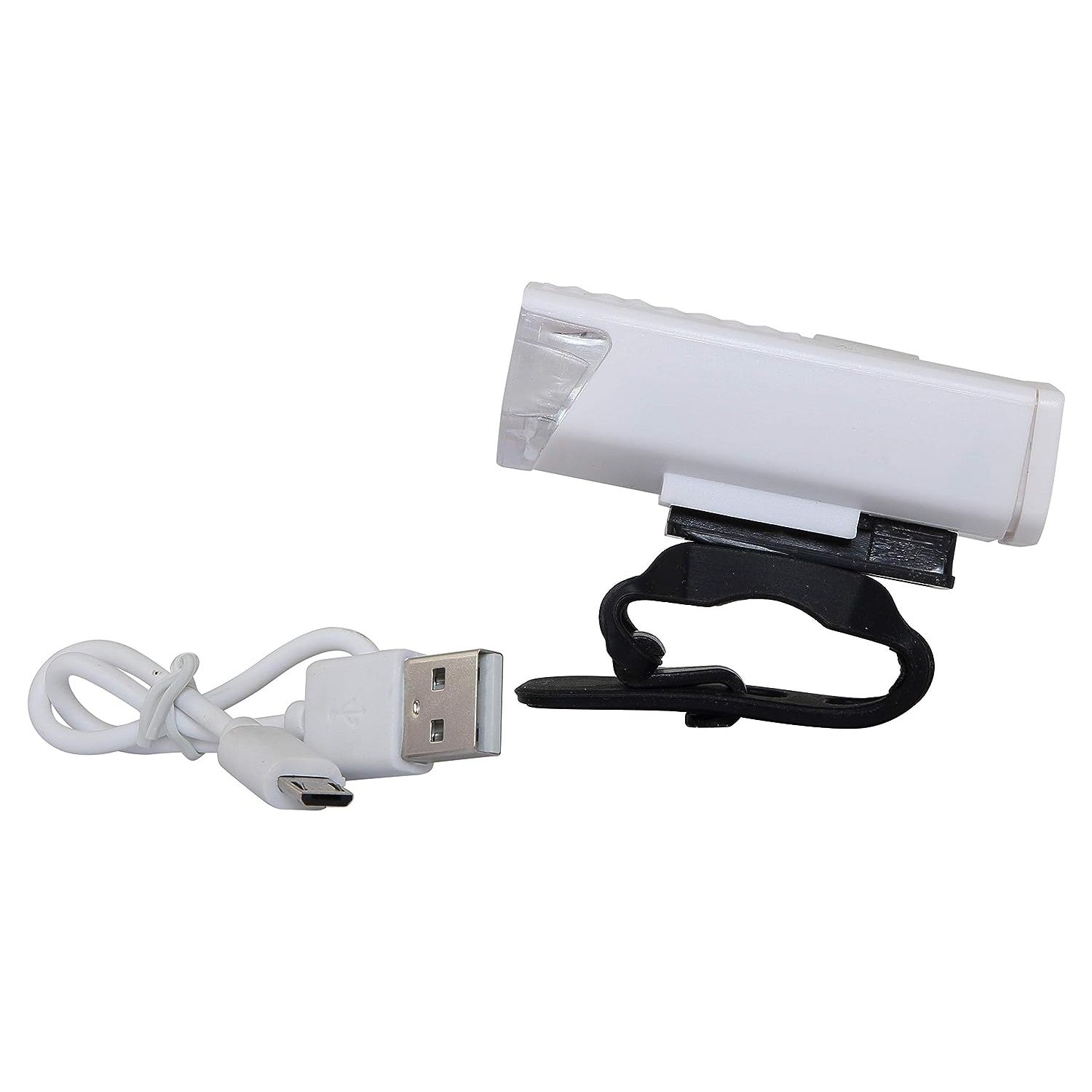 Far cu LED proiector pentru bicicleta\trotineta, Flippy, reincarcabil, cablu USB inclus, 3 moduri de lumina, IPX4, Alb, 6.5x2.9x2.3 cm-1