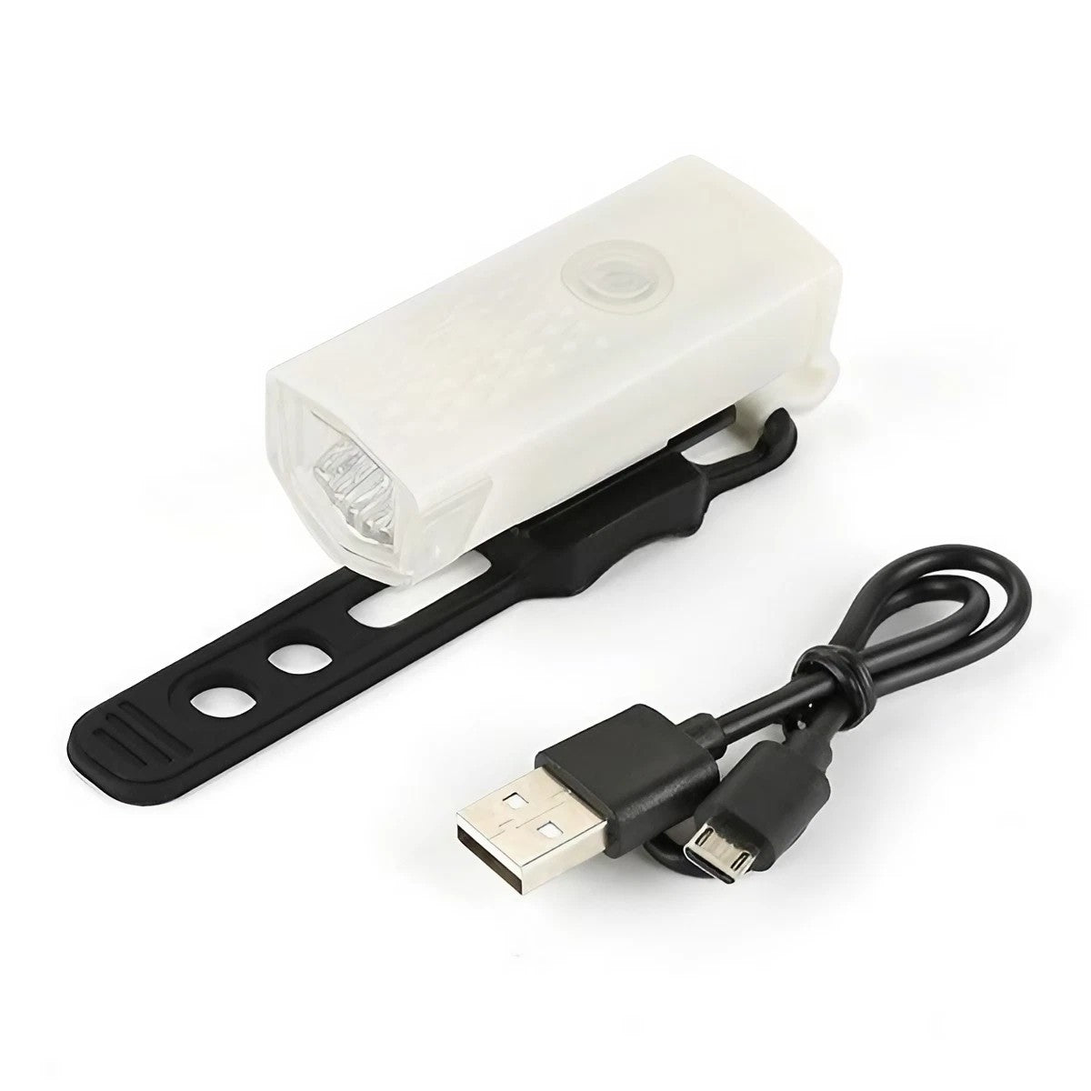 Far cu LED proiector pentru bicicleta\trotineta, Flippy, reincarcabil, cablu USB inclus, 3 moduri de lumina, IPX4, Alb, 6.5x2.9x2.3 cm-0
