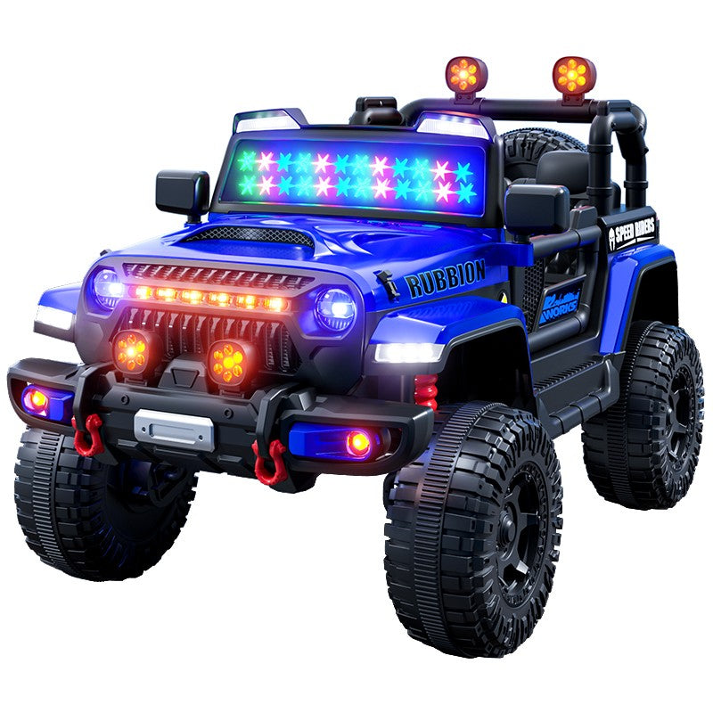 Mașină Electrică pentru Copii, Flippy, Off-Road, Conectare Bluetooth, telecomandă, Tracțiune Integrală, Lumina Intermitenta, Baterie 12V 7Ah, 120x63x68cm, Albastru-0