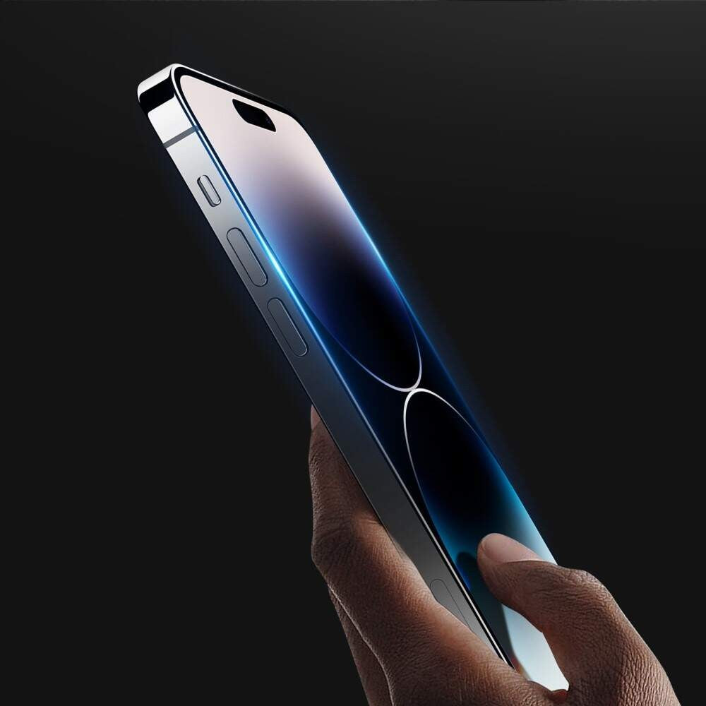 Folie de protectie Ceramica Flippy®, Transparenta HD, 9H, pentru Apple iPhone 15 Pro margini negre-6