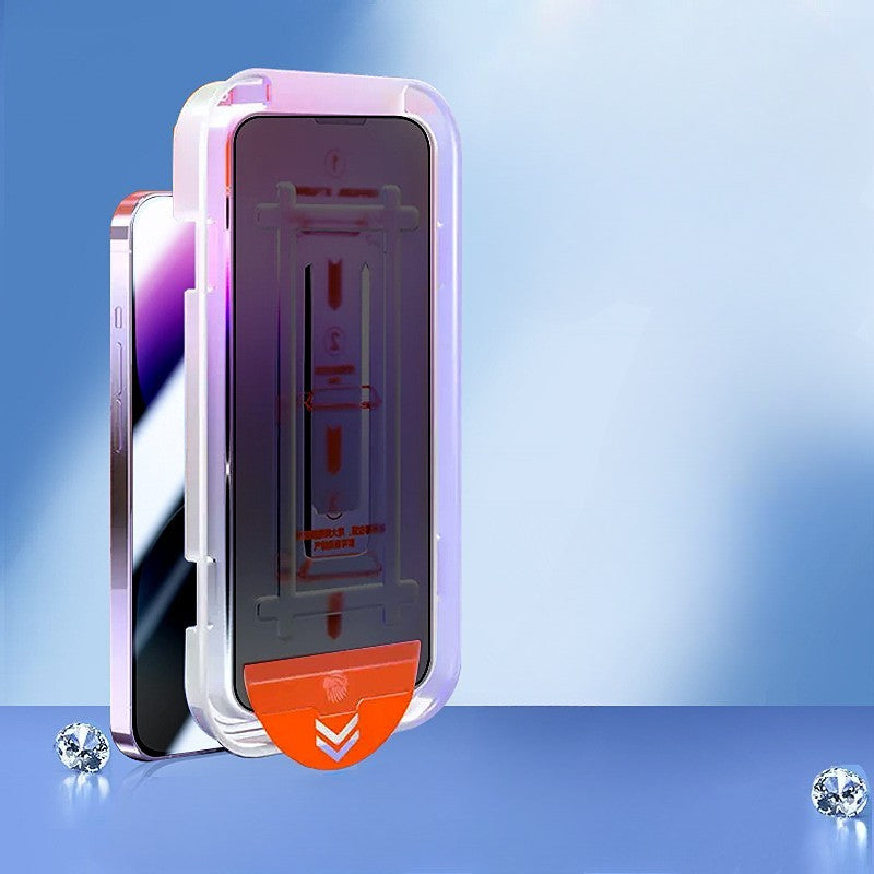 Folie de Protectie cu Instalare Rapida, Flippy, pentru Apple iPhone 15 Pro Max, Privacy Tempered Glass Easy Tool, Full Cover, Protectie Difuzor, HD, Margini Negre, Transparent-1