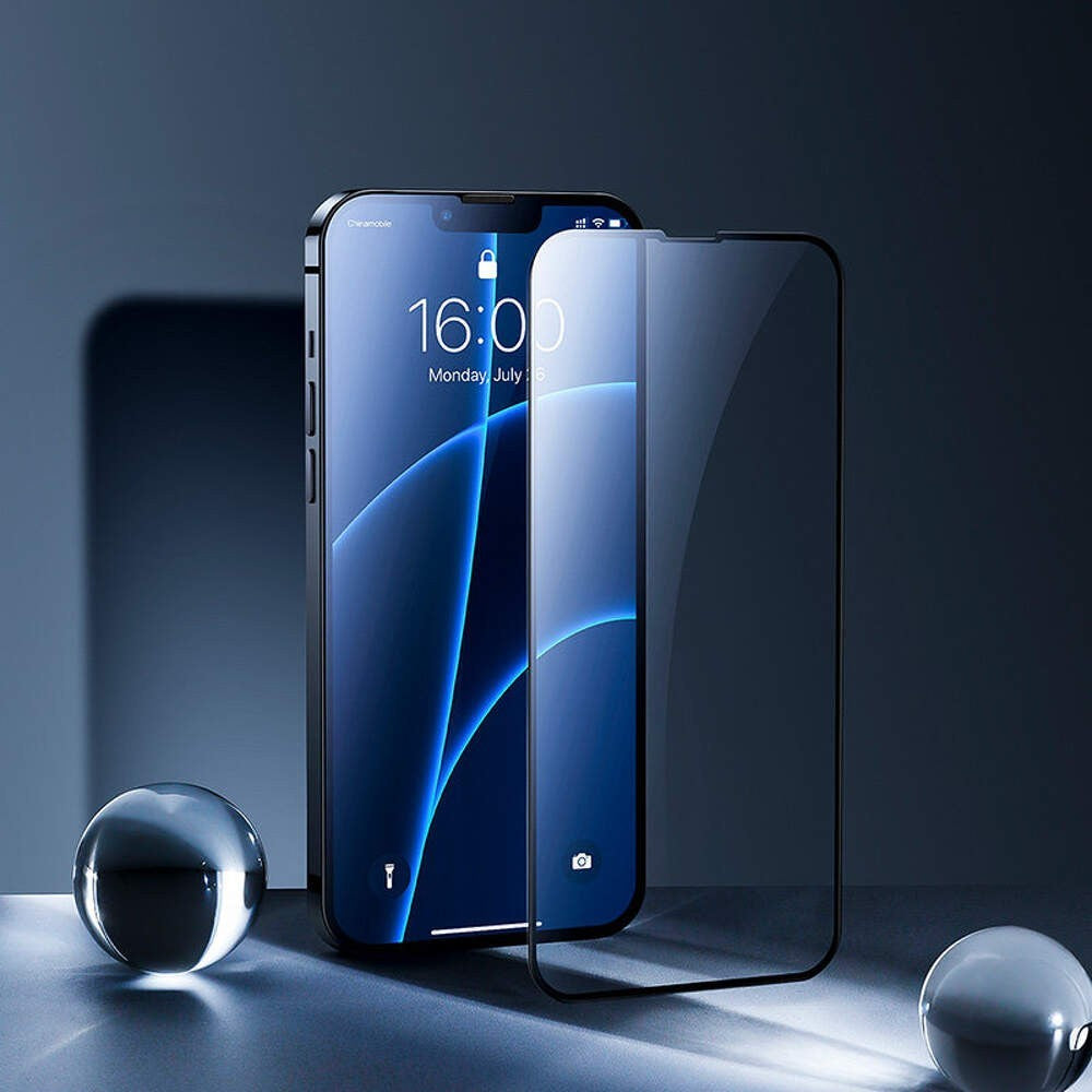 Folie de Protectie, Flippy, pentru iPhone 15 Pro, Tempered Glass 6D, Full Cover, Margini Negre, Transparent-2