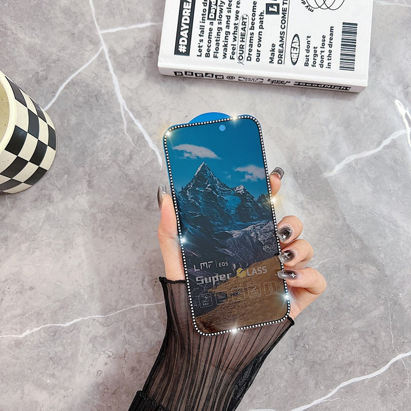 Folie de Protectie, Flippy, pentru iPhone 15 Pro Max, Privacy Tempered Glass cu Pietricele, ESD, HD, Transparent-4
