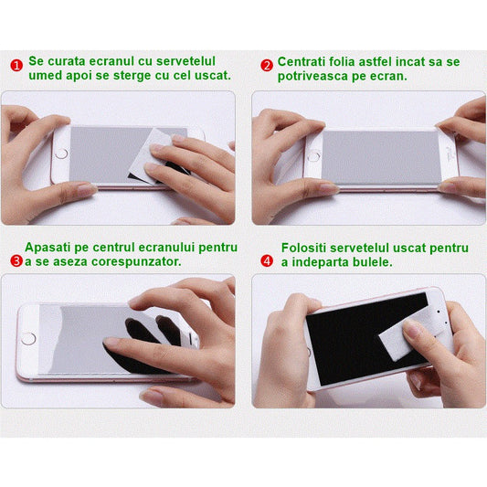 Folie de Protectie, Flippy, pentru iPhone 15 Pro, Tempered Glass 9D, Anti-Soc, Full Glue, Margini Negre, Transparent-1