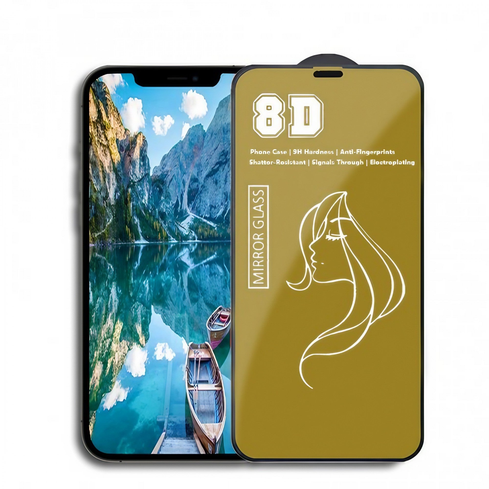 Folie de Protectie, Flippy, pentru iPhone 15 Pro, Tempered Glass Mirror 8D, Efect Oglinda, HD, Auriu-0