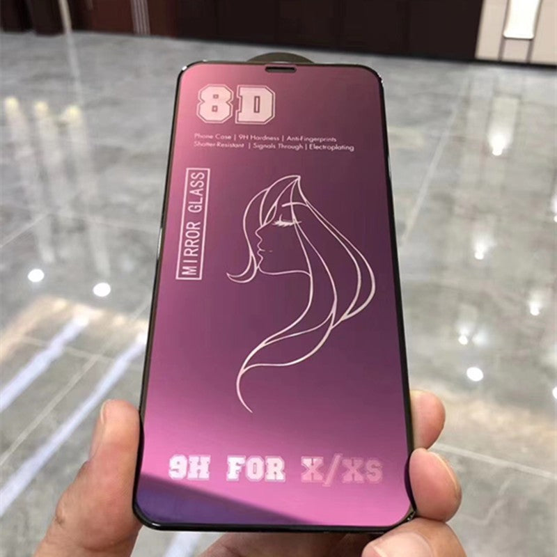 Folie de Protectie, Flippy, pentru iPhone 15, Tempered Glass Mirror 8D, Efect Oglinda, HD, Violet-3