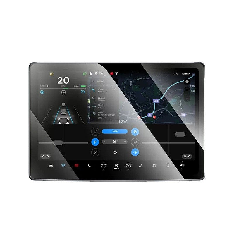 Folie de Sticla Securizata, Flippy, Compatibila cu Tesla Model 3 / Tesla Model Y, Ecran Frontal, 4K Ultra HD, Anti-amprenta, 2.5D, Transparent-8