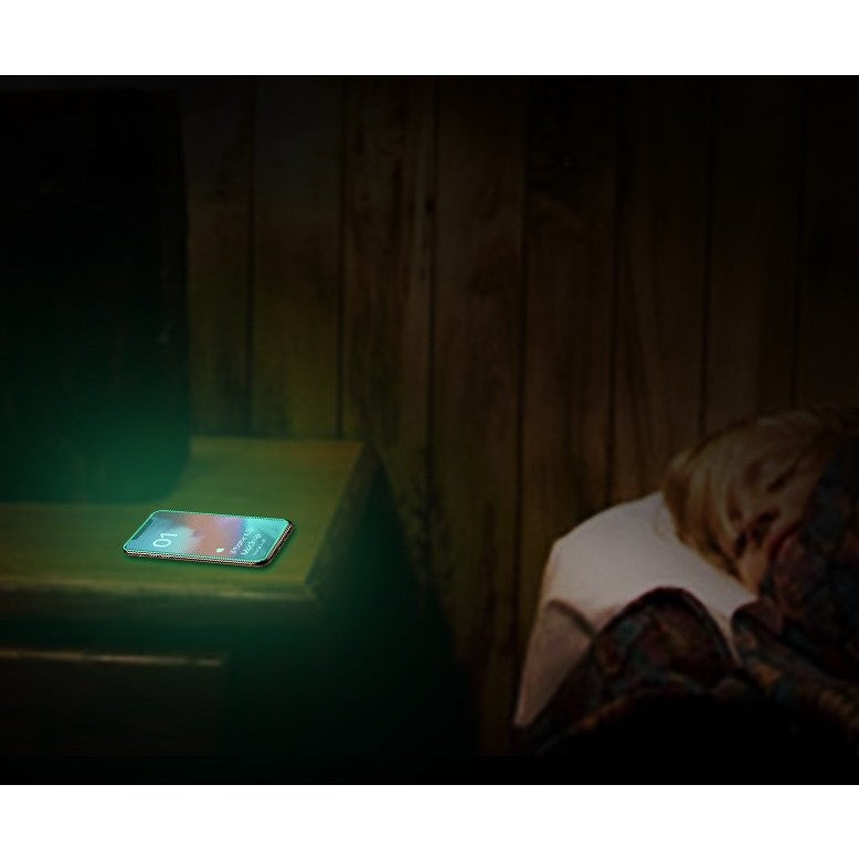 Folie de Sticla Securizata pentru Apple iPhone 15, Flippy, Luminous, Margine Fosforescenta Neon din Silicon, Mat, Anti-Amprenta, Protectie Completa, 9H, Verde-1