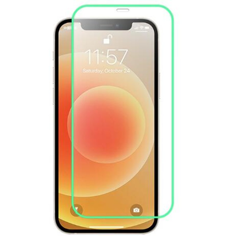 Folie de Sticla Securizata pentru Apple iPhone 15, Flippy, Luminous, Margine Fosforescenta Neon din Silicon, Mat, Anti-Amprenta, Protectie Completa, 9H, Verde-0