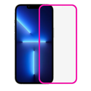 Folie de Sticla Securizata pentru Apple iPhone 15 Pro, Flippy, Luminous, Margine Fosforescenta Neon din Silicon, Mat, Anti-Amprenta, Protectie Completa, 9H, Roz-0