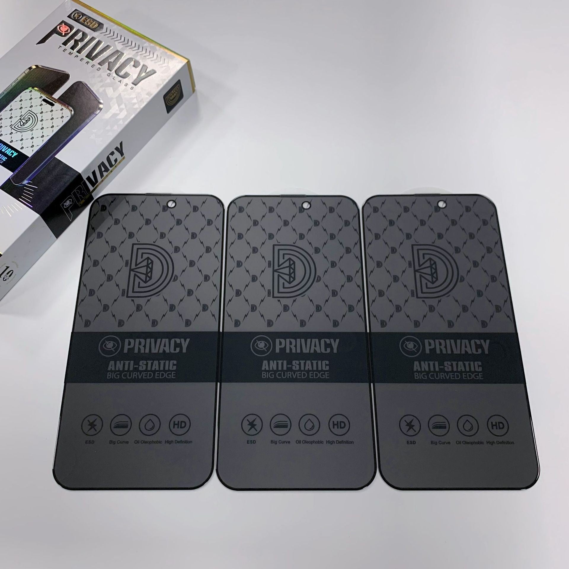 Folie de Sticla Securizata pentru Apple iPhone 15 Pro, Flippy, Privacy Diamond, Vizibilitate HD, Protectie Completa 9D, Anti-Static ESD, Protectie Confidentialitate, Negru-4