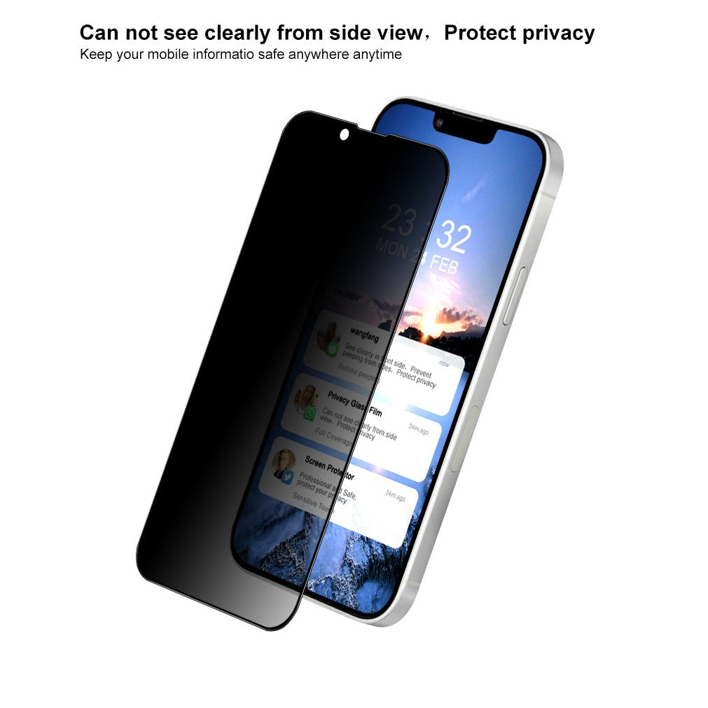 Folie Sticla compatibila cu Apple iPhone 11 Pro Full Glue Privacy Negru-9