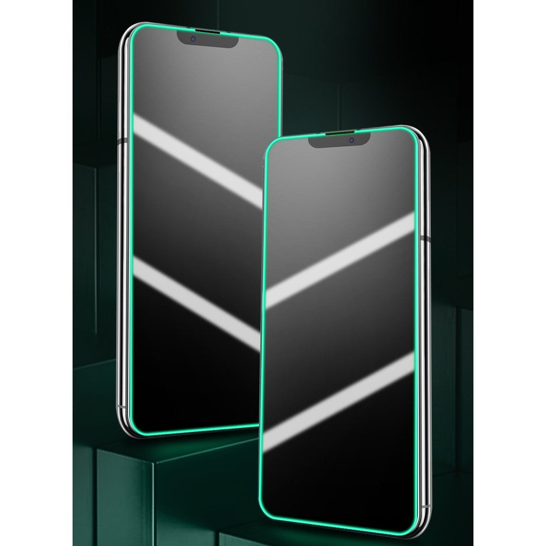 Folie Sticla Securizata Flippy, Luminous, compatibila cu Apple iPhone 12 Pro, Margine fosforescenta verde-10