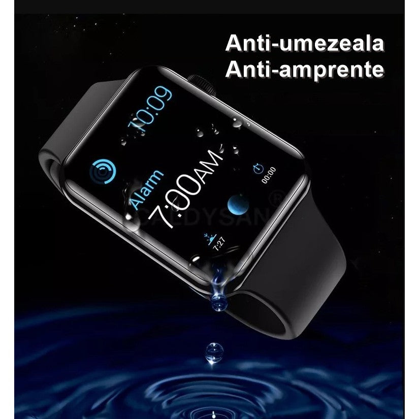 Folie Sticla pentru Apple Watch Series 2/3 38 mm adeziv pe margine Negru-8