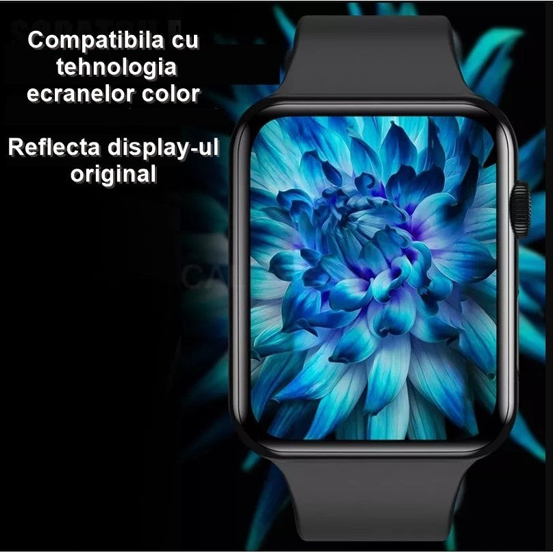 Folie Sticla pentru Apple Watch Series 2/3 38 mm adeziv pe margine Negru-10