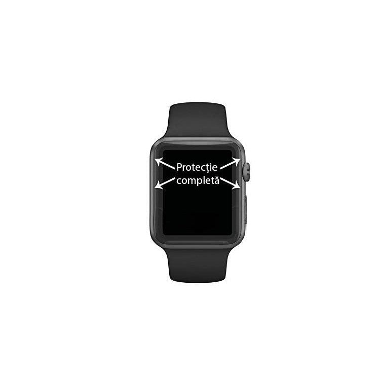 Folie Sticla pentru Apple Watch Series 2/3 38 mm adeziv pe margine Negru-11