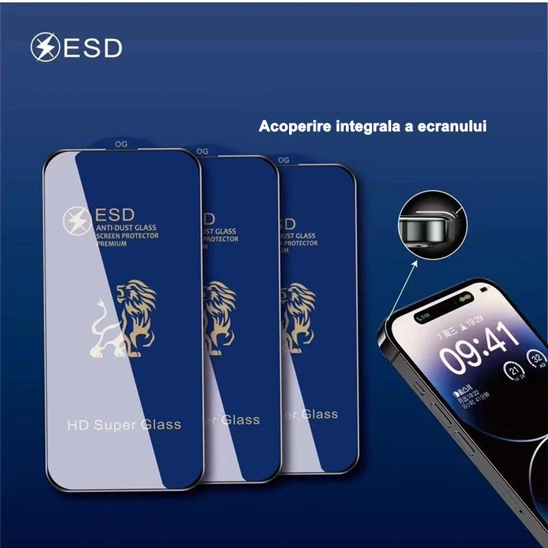 Folie Sticla securizata electrostatica Flippy pentru Samsung A14 5G, Sticla ESD, Top Glass, Anti-static, Negru-3