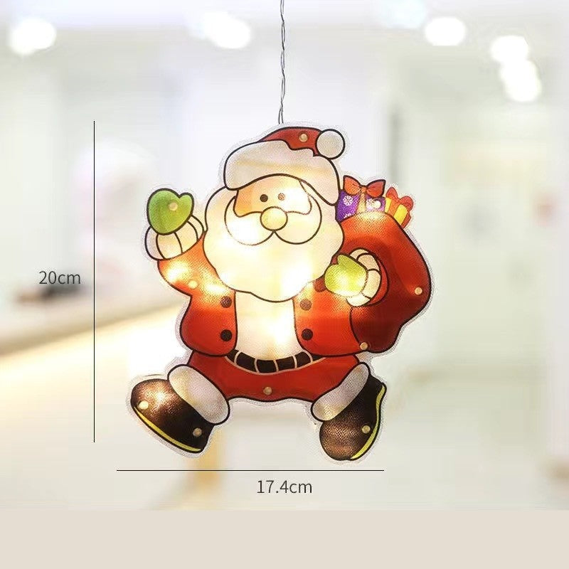 Decoratiune de Craciun pentru fereastra Mos Craciun cu sac, cu LED-uri, 22 cm, alb cald-3
