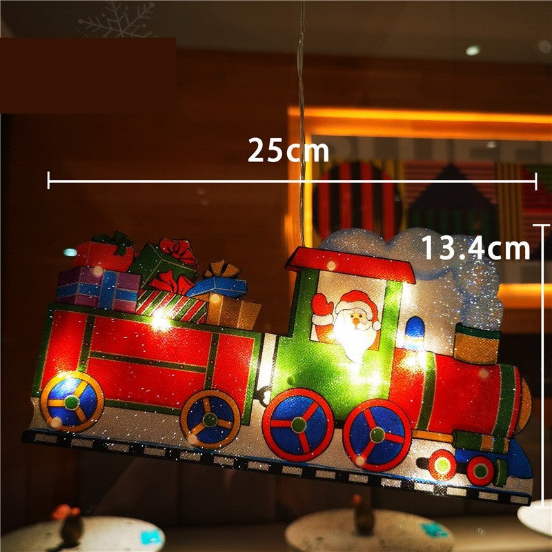 Decoratiune de Craciun pentru fereastra Flippy, trenulet, cu LED-uri, 26 cm, alb cald-2
