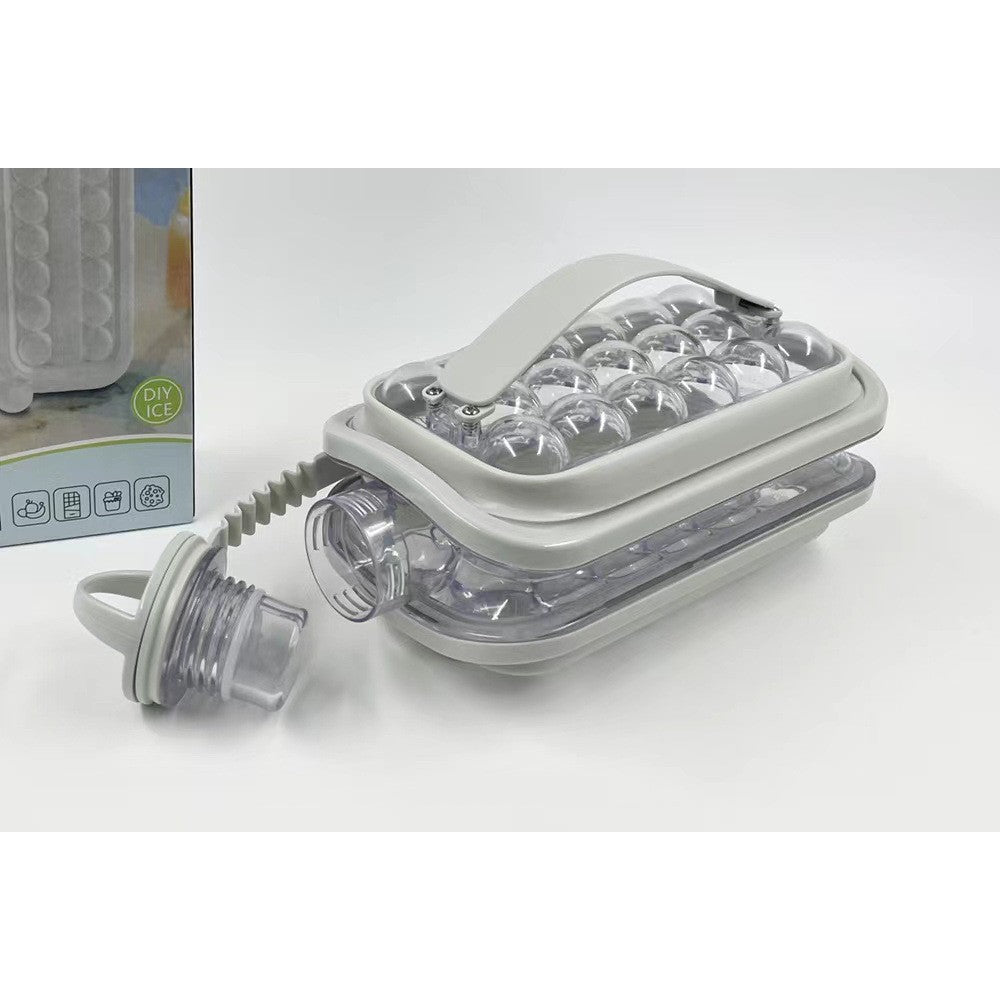Forma pentru Gheata 2 in 1 Portabila, Flippy, Tavita sub Forma de Sticla, Diametru 3 cm, Multifunctional, 17 Bilute de Gheata, 27.5 x 11.4 x 5.5 cm, Culoare Alb-5
