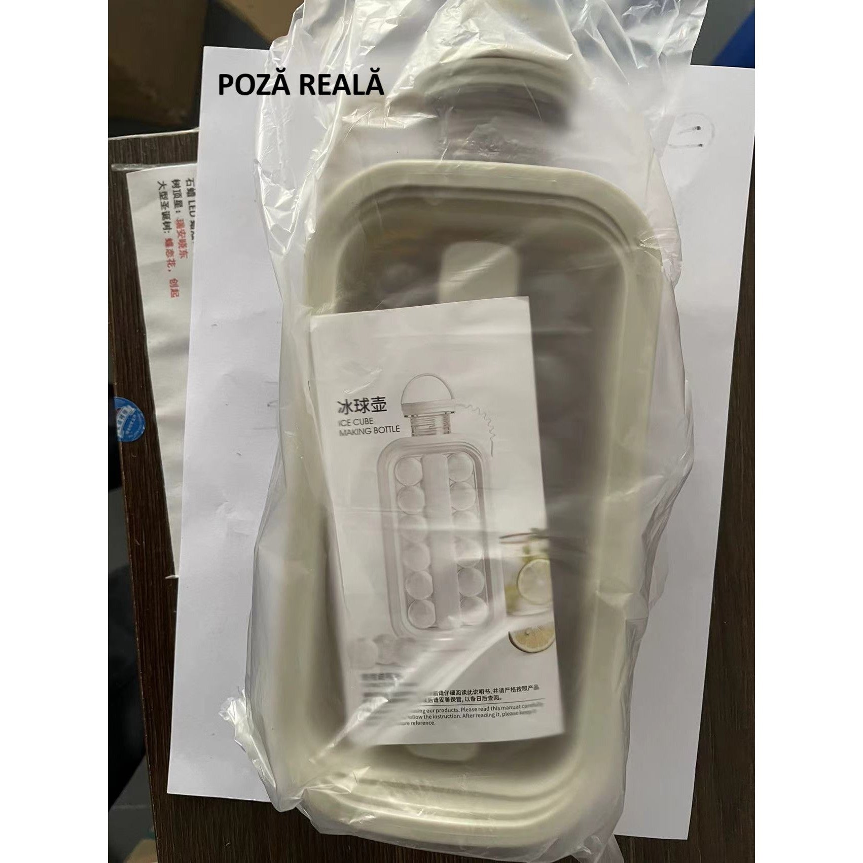 Forma pentru Gheata 2 in 1 Portabila, Flippy, Tavita sub Forma de Sticla, Diametru 3 cm, Multifunctional, 17 Bilute de Gheata, 27.5 x 11.4 x 5.5 cm, Culoare Alb Verde-5