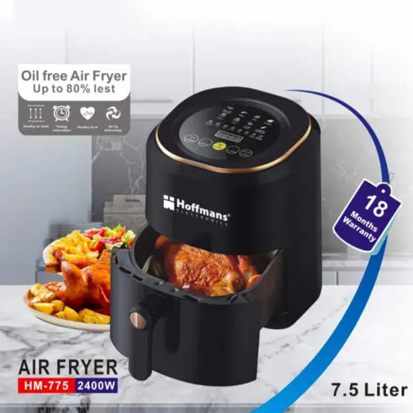 Friteuza Hoffman negru cu touchscreen,capacitate 7.5 litri