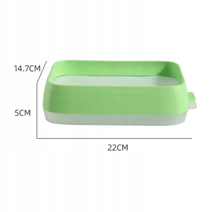 Recipient de Depozitare Alimente, Flippy, Etans, pentru Frigider, din Plastic, Mentinere Proaspata, Reutilizabil, Rezistent la Temperaturi Extreme, 22x14.7x5 cm, Verde-7