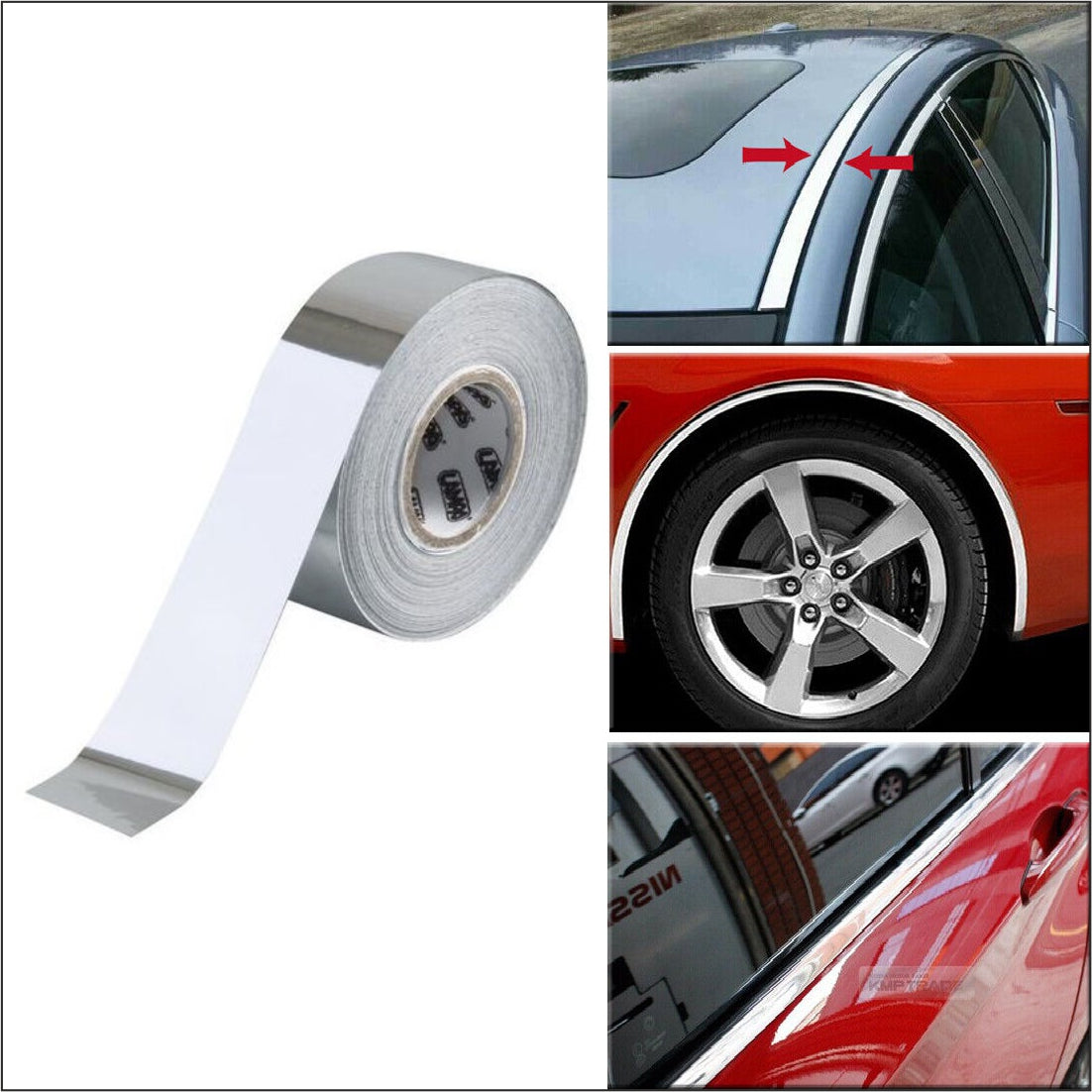 Rola folie crom pentru colantare bandouri sau ornamente auto 150 x 4cm-0