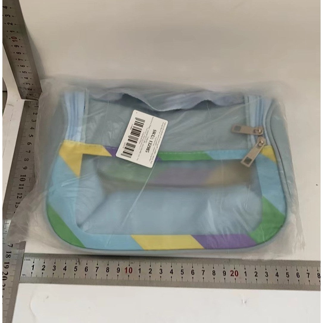 Geanta Cosmetice de Voiaj Flippy, Impermeabila, Translucida Mata, 22 x 16 x 14 cm, Albastru-2